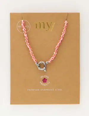 My Jewellery Necklace beads pink with lock pink MJ10727