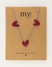 My Jewellery Necklace burgundy hearts MJ12613