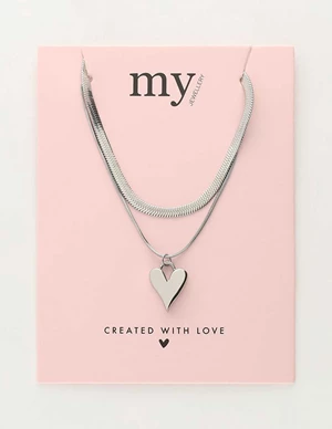 My Jewellery Necklace double basic and heart MJ09731