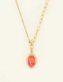 My Jewellery Necklace oval flower pink MJ08633
