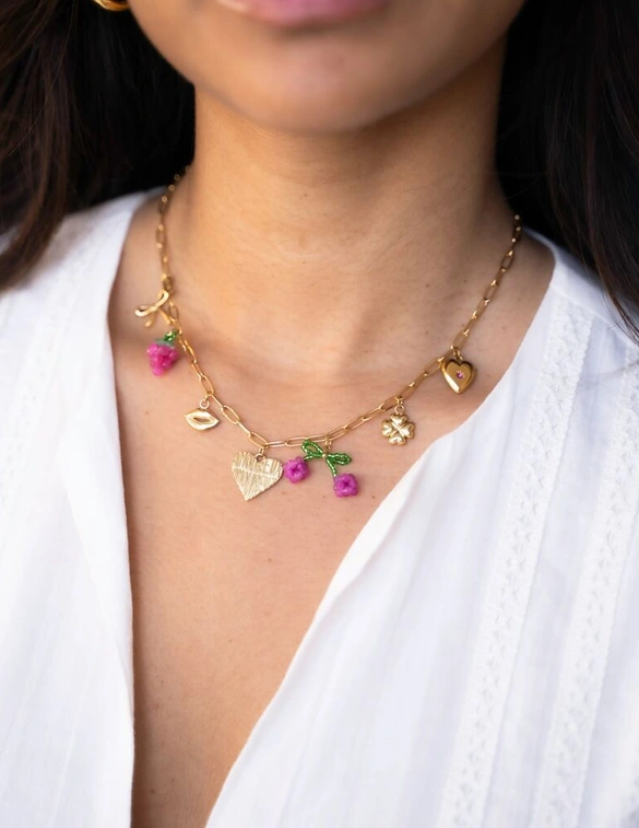 My Jewellery Necklace pink cherry & grape MJ10963