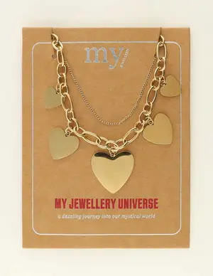 My Jewellery Necklace statement chain hearts MJ09643