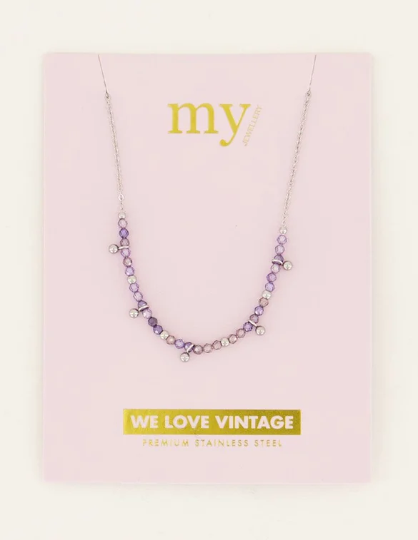 My Jewellery Necklace Vintage Purple Beads MJ06564