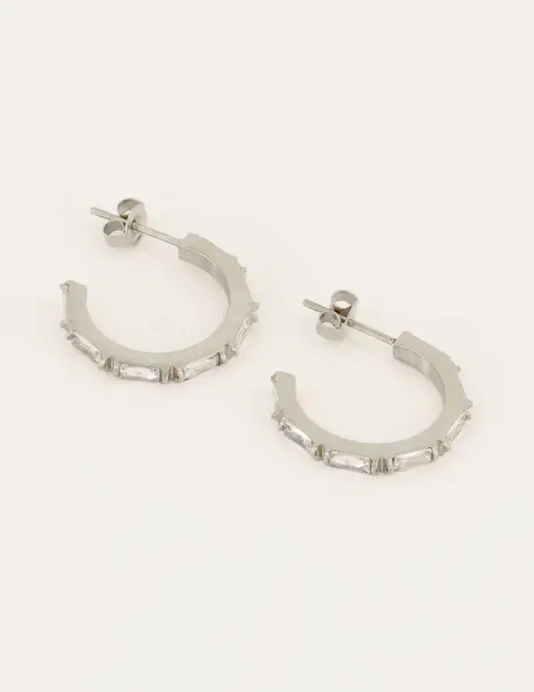 My Jewellery Oorbellen met Rechthoekige Steen MJ06199