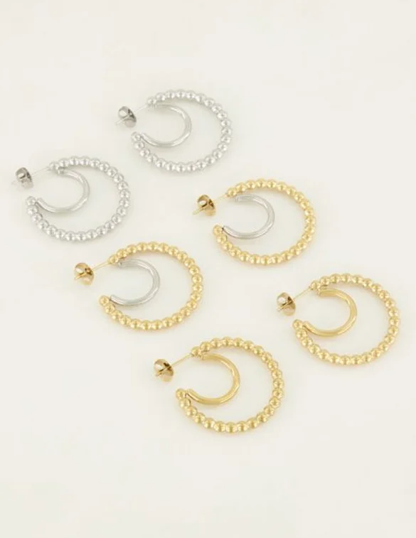 My Jewellery Oorringen bolletjes dubbel MJ04902