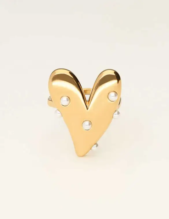 My Jewellery Ring big heart with pearls MJ09319