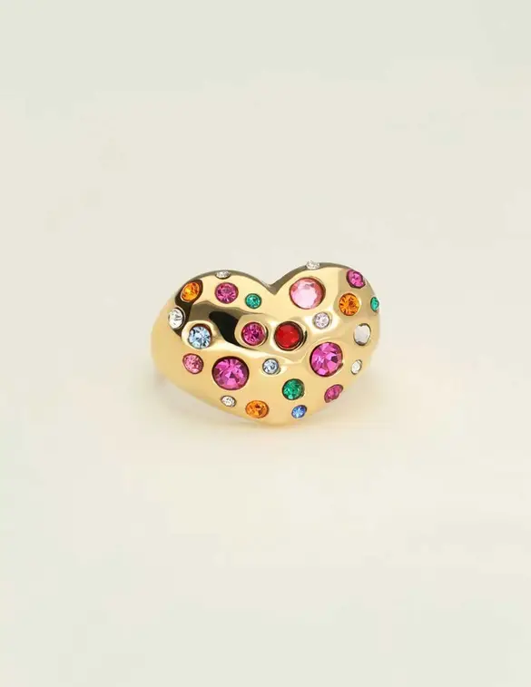 My Jewellery Ring heart multi colour strass MJ09474