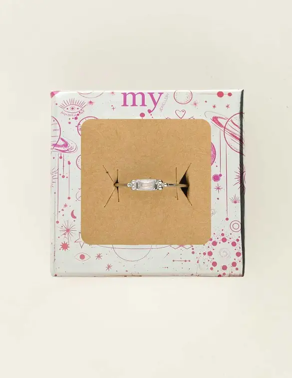 My Jewellery Ring square stone dots MJ09523