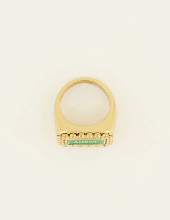 My Jewellery Ring with green amour enamel MJ07823