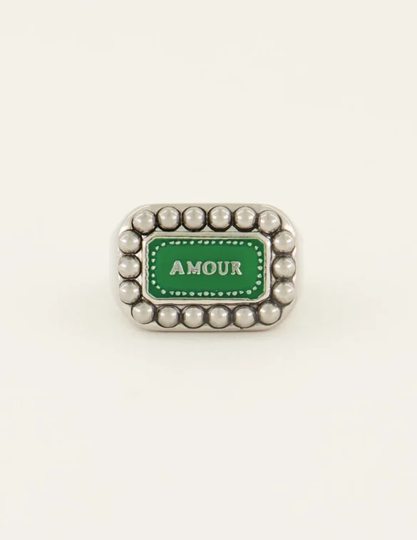 My Jewellery Ring with green amour enamel MJ07823