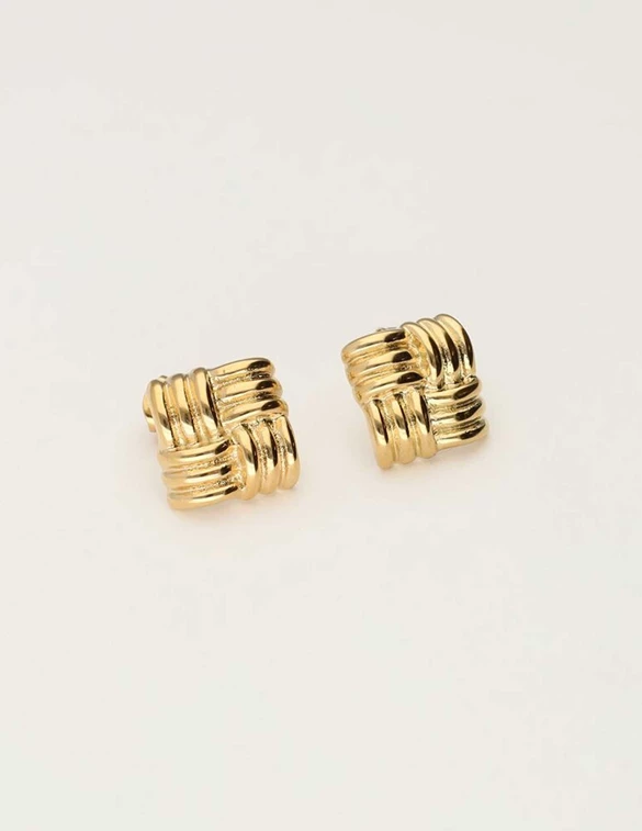 My Jewellery square braided earrings MJ10711