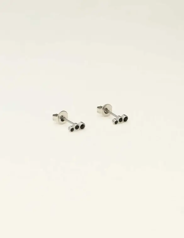 My Jewellery Studs 3 round strass black MJ09484