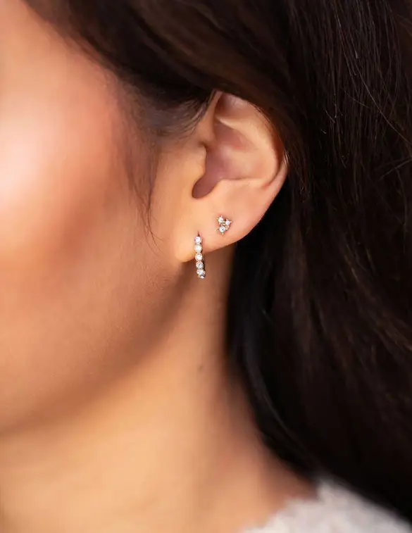 My Jewellery Studs 3 square strass transparant MJ09487