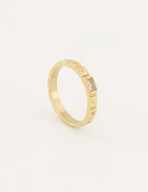 My Jewellery Vintage ring met witte rechthoek MJ05927