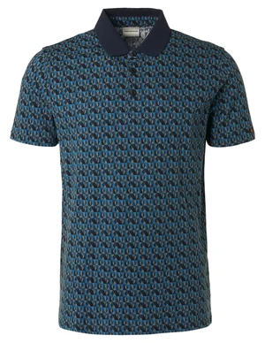 No Excess Polo Pique Allover Printed Stretch 19370319