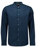 No Excess Shirt Granddad Solid With Linen 27470218SN