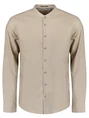 No Excess Shirt Granddad Solid With Linen 27470218SN