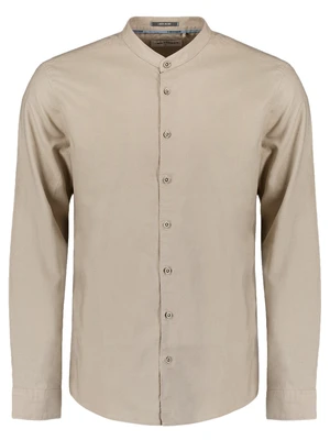 No Excess Shirt Granddad Solid With Linen 27470218SN