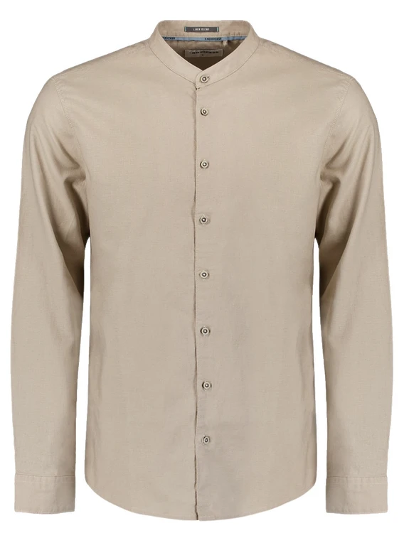 No Excess Shirt Granddad Solid With Linen 27470218SN