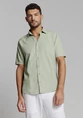 No Excess Shirt Short Sleeve Solid With Linen 27480321SN