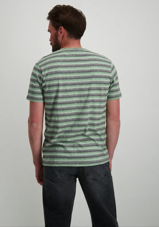 No Excess T-Shirt Crewneck Melange Stripes 23350329