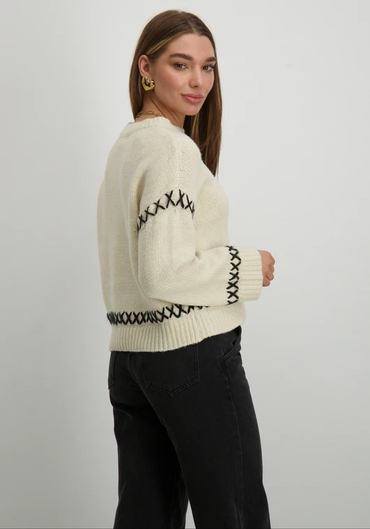 Only ONLAMANDA LIFE LS O-NECK DETAIL CC 15330089