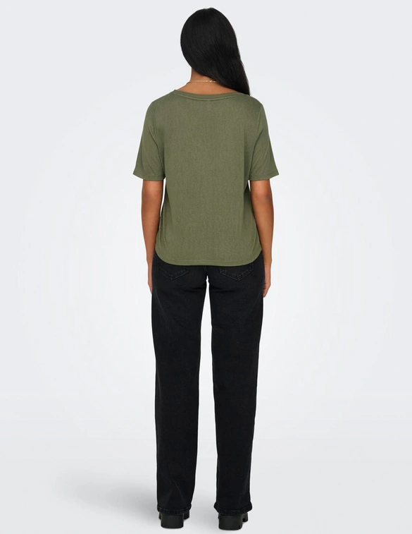 Only ONLELISE S/S V-NECK TOP JRS 15257390