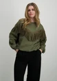 Only ONLFREY L/S O-NECK FRINGE SWT 15334016