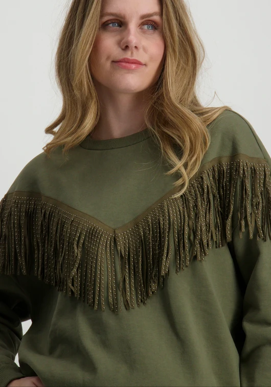 Only ONLFREY L/S O-NECK FRINGE SWT 15334016