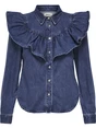Only ONLINDIGO LS FRILL DNM SHIRT QYT NO 15297988