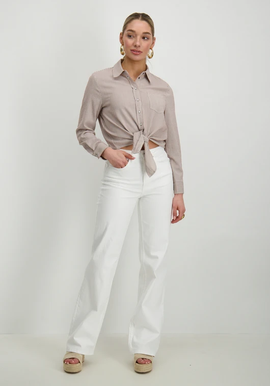 Only ONLLECEY LS STRIPE KNOT DNM SHIRT 15195910