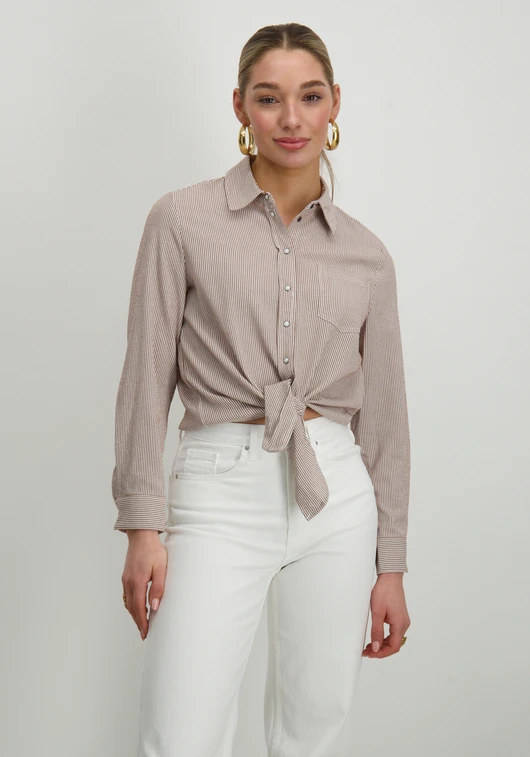 Only ONLLECEY LS STRIPE KNOT DNM SHIRT 15195910