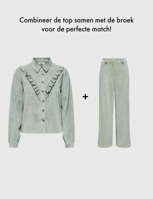 Only ONLMARIKE L/S CORD FRILL SHIRT PNT 15334332