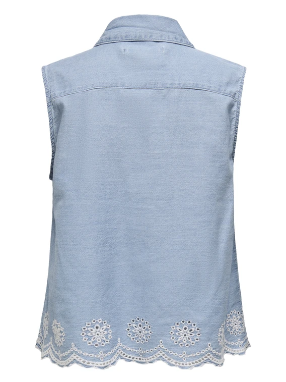 Only ONLMOON S/L BROD ANGLAISE DNM SHIRT 15348191