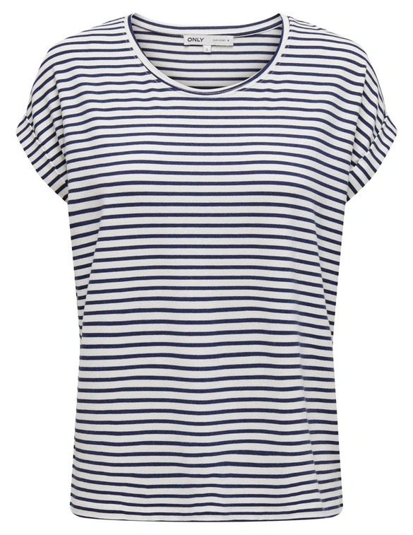 Only ONLMOSTER STRIPE S/S O-NECK TOP JRS 15206243
