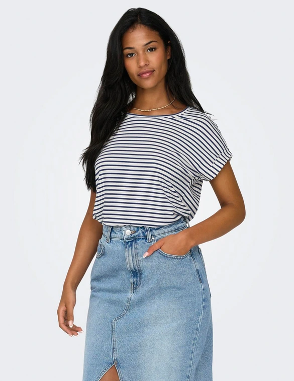 Only ONLMOSTER STRIPE S/S O-NECK TOP JRS 15206243