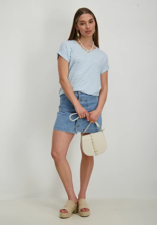 Only ONLMOSTER STRIPE S/S O-NECK TOP JRS 15206243