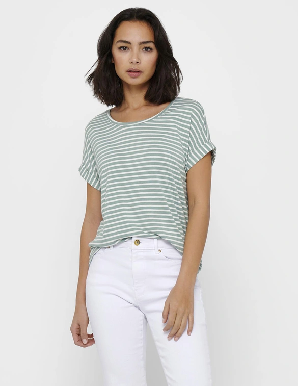 Only ONLMOSTER STRIPE S/S O-NECK TOP JRS 15206243