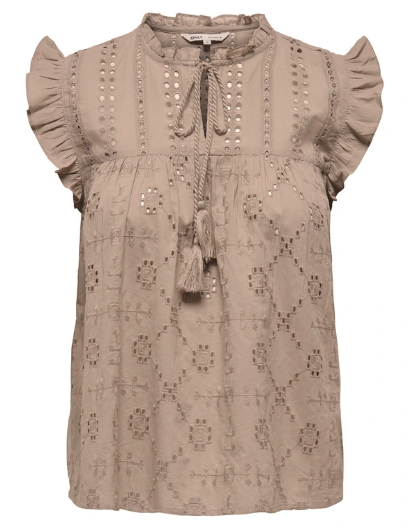 Only ONLREVA LIFE S/L EMB TOP WVN NOOS 15218460