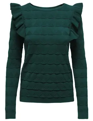 Only ONLSANDRA LS RUFFLE O-NECK CS KNT 15313908