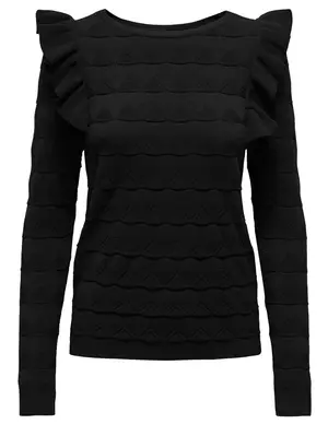 Only ONLSANDRA LS RUFFLE O-NECK CS KNT 15313908