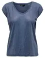 Only onlSILVERY S/S V NECK LUREX TOP JRS 15136069