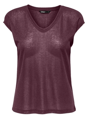 Only onlSILVERY S/S V NECK LUREX TOP JRS 15136069