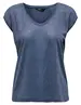 Only onlSILVERY S/S V NECK LUREX TOP JRS 15136069