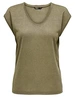 Only onlSILVERY S/S V NECK LUREX TOP JRS 15136069