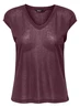 Only onlSILVERY S/S V NECK LUREX TOP JRS 15136069