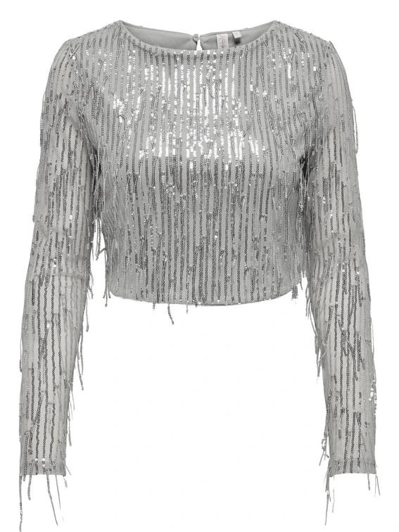 Only ONLSPACY LS CROPPED SEQUINS TOP WVN 15331803