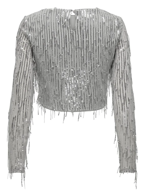 Only ONLSPACY LS CROPPED SEQUINS TOP WVN 15331803