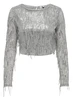 Only ONLSPACY LS CROPPED SEQUINS TOP WVN 15331803