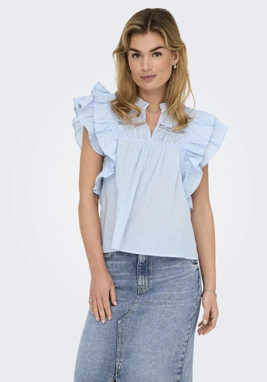 Only ONLSUNNY LIFE CAPSL FRILL TOP WVN N 15347882